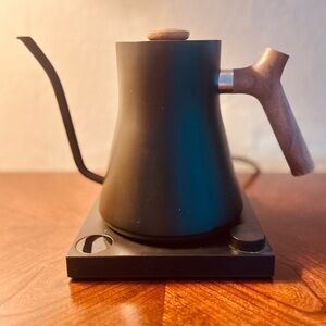 Fellow Stagg Electric Pour Over Kettle  Black with Wooden Handle